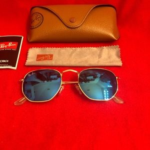 Ray-Ban Hexagonal Blue Unisex Sunglasses